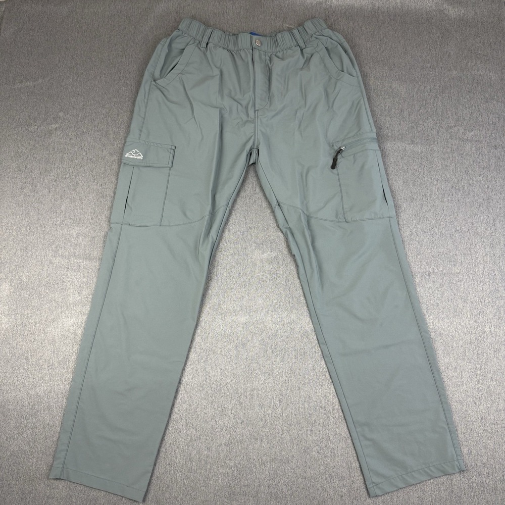 Outdoor Sports Mens Large Gray Nylon Spandex Athletic Climbing Cargo Pants